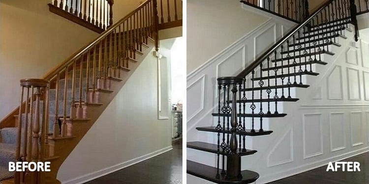 Interior Staircase Home Painted Austin Painter Before & After