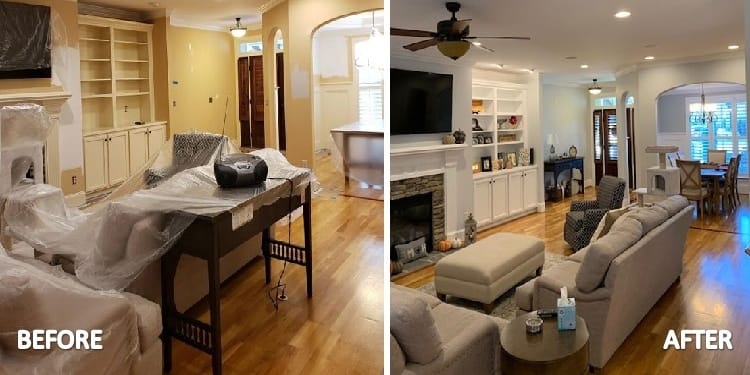 Interior Home Painted Austin Painter Before & After